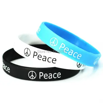

300pcs LOVE PEACE PRAYER silicone wristband rubber bracelets free shipping by DHL express
