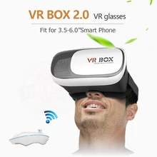 2017 New Google cardboard HeadMount VR BOX 2.0 VR Virtual 3D Glasses for 3.5″ – 6.0″ Smart Phone + Bluetooth Remote Controller