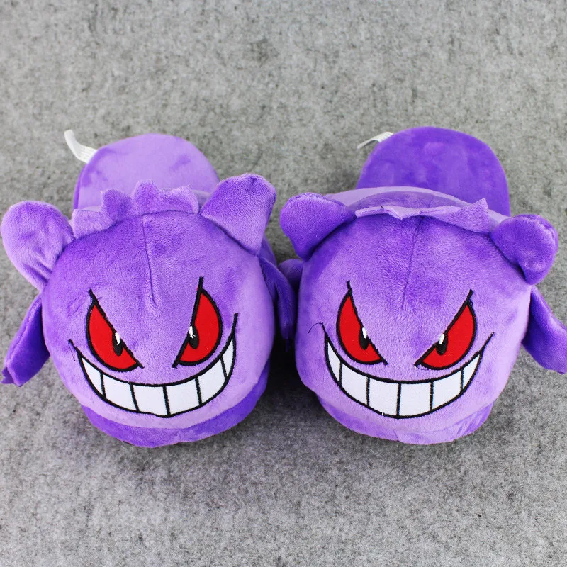 28 см Gengar Haunter psyduck Мягкие плюшевые тапочки зимние домашние тапочки подарок для девочек и женщин