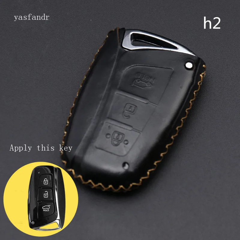 Автомобильные аксессуары, чехол для ключей araba aksesuar для hyundai IX45 Santa Fe(DM) 2013 3 кнопки, авто ключ - Название цвета: ysb095-h2