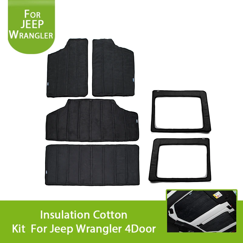 Piezas interiores de coche negro ventana trasera y Kit de aislamiento de Deadener de sonido duro para Jeep Wrangler JK ilimitado 2011-2018 4-puerta
