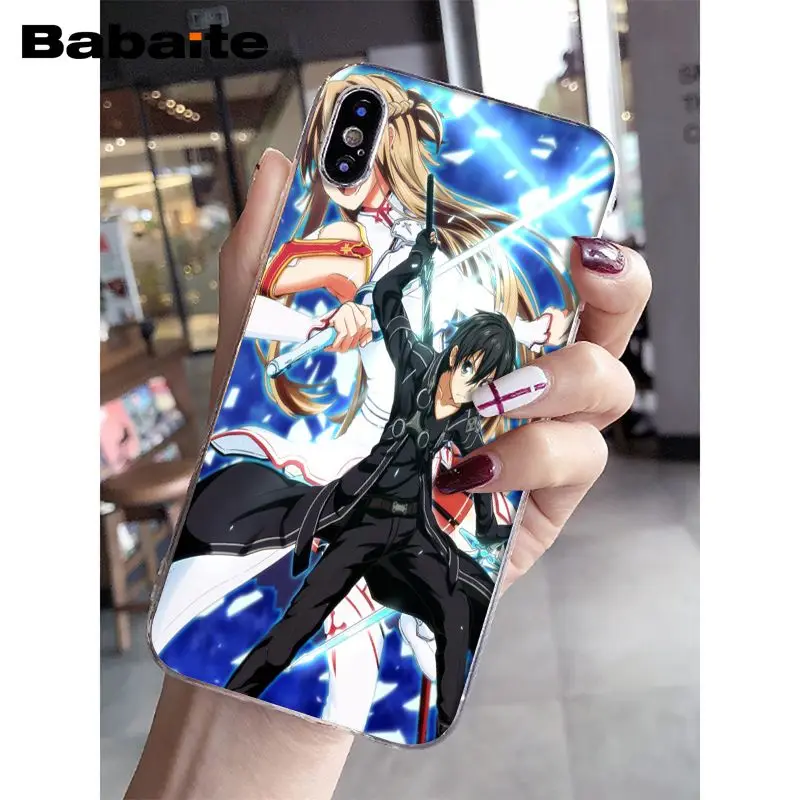 Babaite Sword Art Online SAO Japan аниме чехол для телефона для iPhone 5 5Sx 6 7 7plus 8 8Plus X XS MAX XR