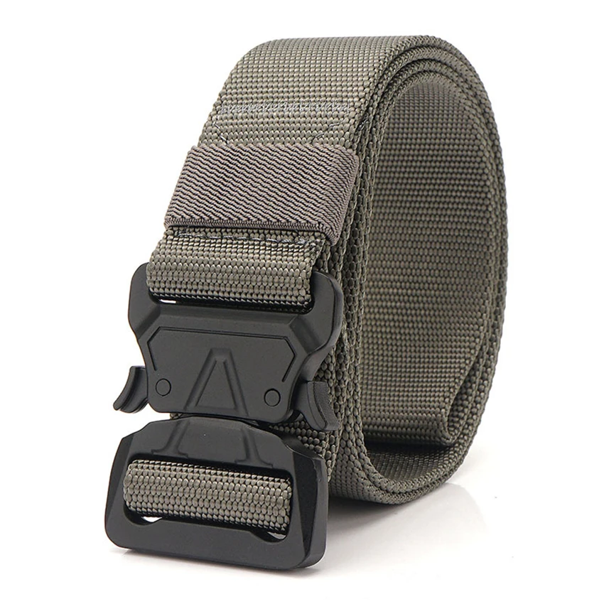 

Nylon Men Belt For Jeans Tactical Gear Heavy Duty Adjustable Belts Metal Buckle Patrol Wide Male Waist Belt Hunting Accessories