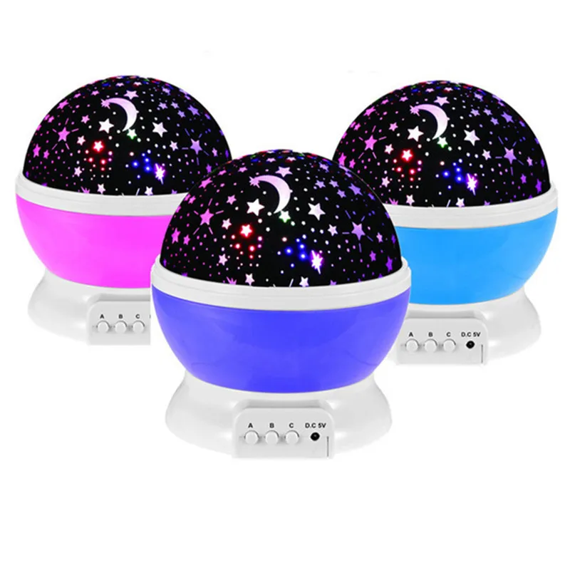 

Night Light Projector Lamp Rotary Flashing Starry Star Moon Sky Star Projector Baby Kids Children's