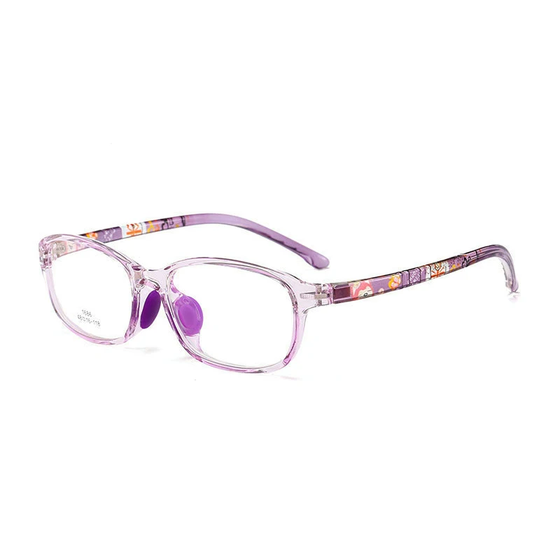 Zilead Kids TR90 Классическая оправа для очков, квадратные оптические очки Sepectacle для мальчиков и девочек, детские простые очки унисекс - Цвет оправы: transparent purple