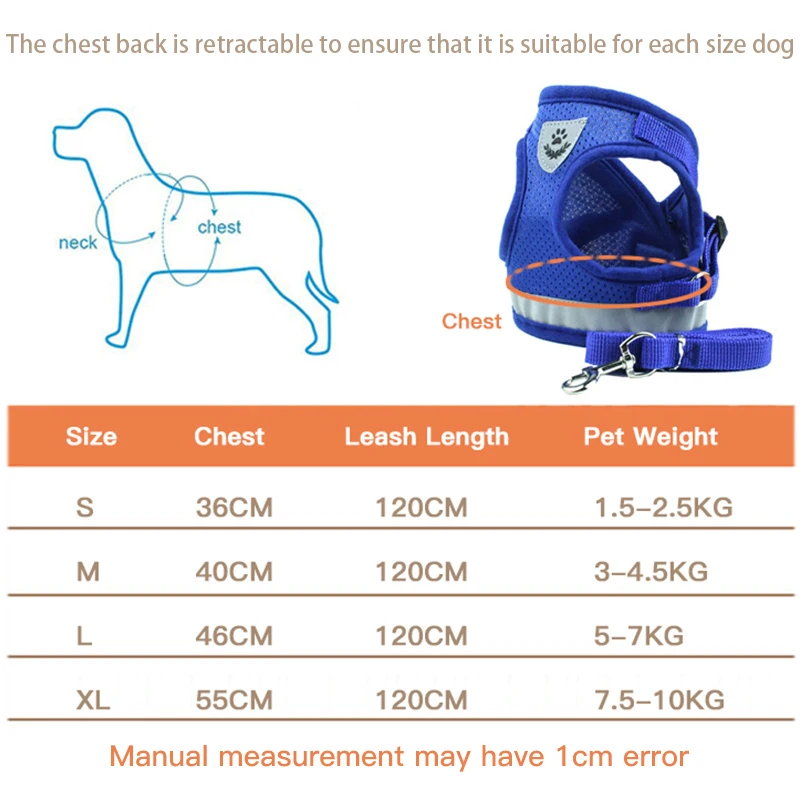 Поводок для собак и кошек, регулируемый светоотражающий жилет для домашних животных, поводок для прогулок, поводок для щенков, полиэстеровый сетчатый поводок для маленьких средних собак
