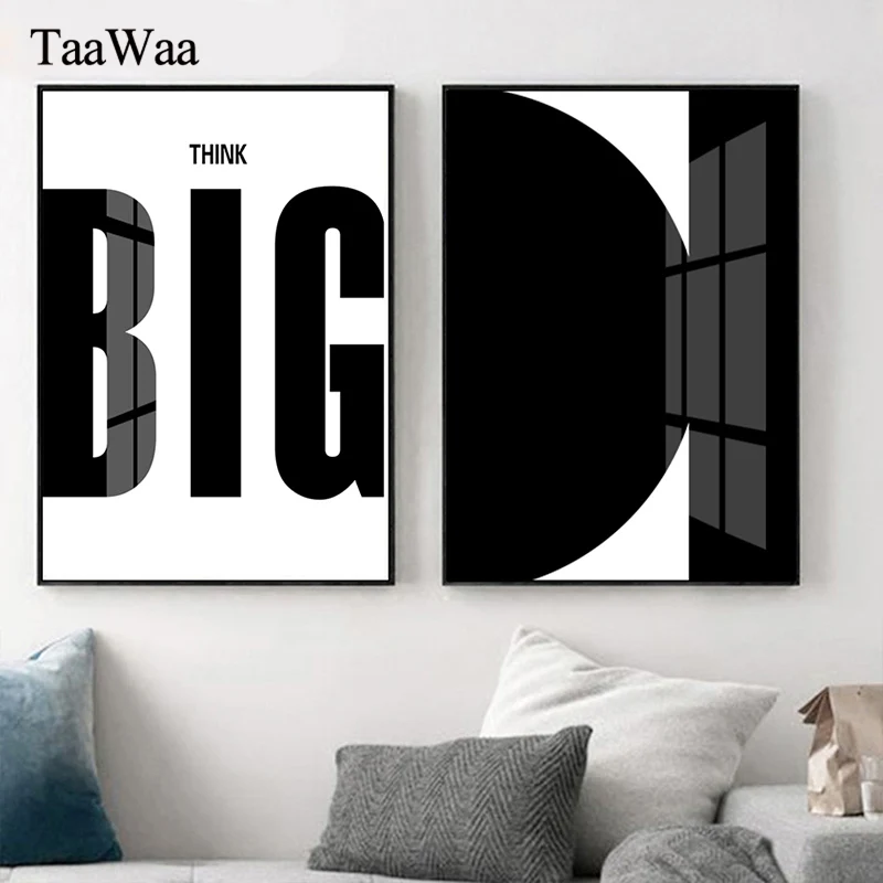 

Black and White Inspirational Quotes Posters Prints Minimalist Canvas Painting Nordic Style Wall Art Picture Living Room Decor