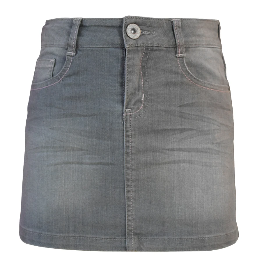 2 10 Years Baby Girls Skirts Jeans Denim Cute Teenagers Mini Skirts Straight Wrinkle Pockets