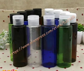

100ml clear/blue/brown/green PET bottle with clear/white/black flip lid,essential oil/liquid/moisturizer/facial water container