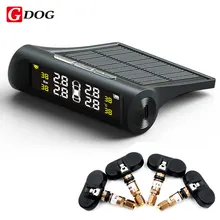 G-DOG X1 wireless TPMS solar power tire pressure monitor system with internal sensors LED display black case for 4 wheels car