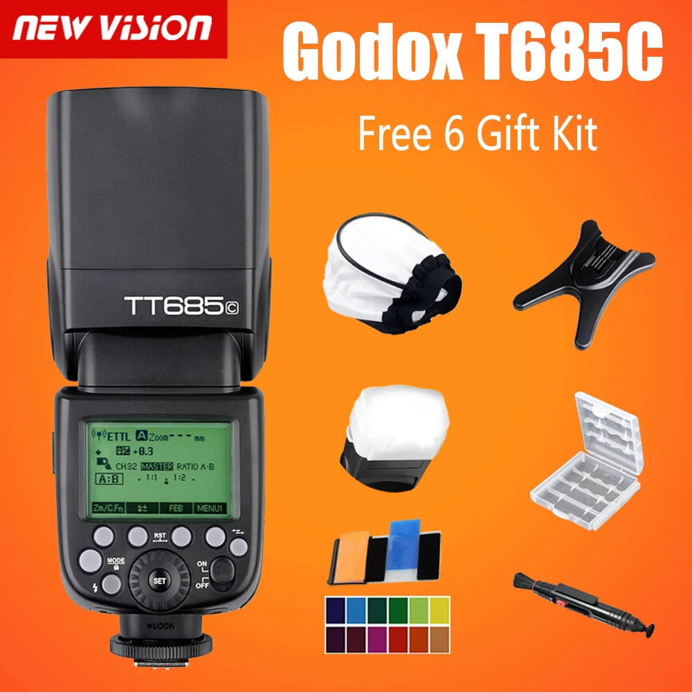 Godox TT685/C TT685C  TTL Speedlite    Canon  1100D 1000D 7D 6D 60D 600D 500D 50D + 6  