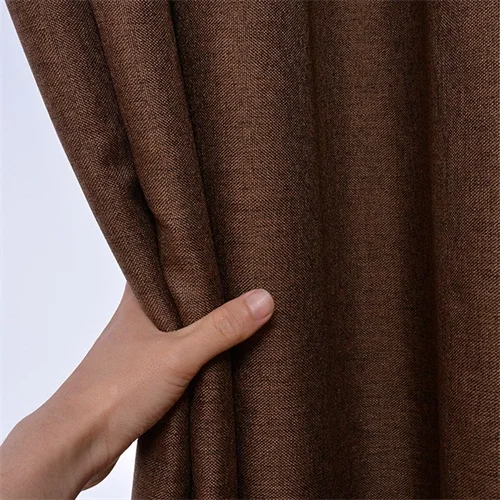 NORNE New Fabric Solid Color Faux Linen Blackout Curtains for Living Room Modern Bedroom Window Curtains Kitchen Curtains Blinds 