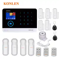 KONLEN 音声 Wifi GSM SIM ホームセキュリティ盗難警報システム、 Rfid Lcd タッチワイヤレス Sms コール App アラートアンドロイド IOS ハウススマートサムスンギャラクシー