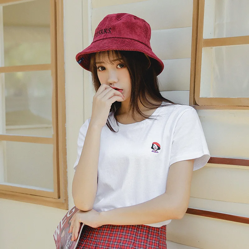 

Women's Tshirts Kawaii Girl Vintage Embroidered Loose Casual Chic Punk T-shirt Lady Ulzzang Harajuku Ins Tunic For Women Top