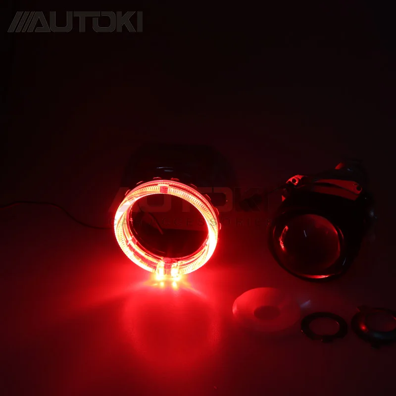 

Autoki 3.0inch Metal Lens H1+E type LED Angel Eyes for Car Styling Auto Headlight H4 H7 Retrofit BiXenon Projector Lens RHD LHD