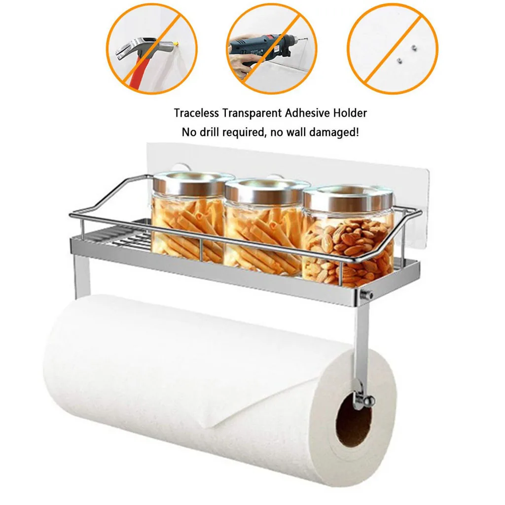 

Stainless Steel Storage Rack Kitchen Bathroom Shelf Storage Wall Shelf Organizer drop shipping new products selling well