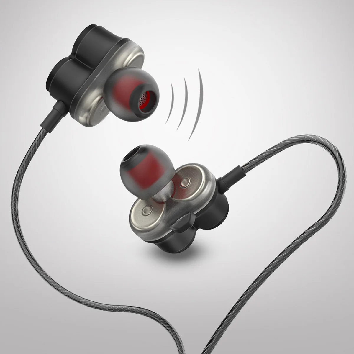 In Ear Headphones Earbuds with Mic Dual Drivers Earphones Stereo Hifi Audio and Bass Slide In Ear Headphones Earbuds with Mic Dual Drivers Earphones Stereo Hifi Audio and Bass Slide