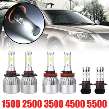New Set 6pcs LED Headlight+ Fog Light Car Light Source Dedicated Replacement for Dodge Ram 1500 2500 3500 4500 5500 2009-2017 tricolour 2pcs h15 7070 headlight with led bulb low beam for dodge ram 1500 2500 3500 4500 5500 2 2 2013 2014 2015 td004