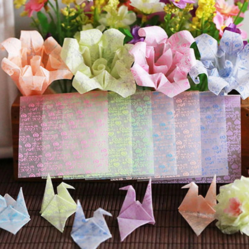 Us 12 75mm 24 Teilelos Leucht Transparent Handwerk Origami Papier Liebe Herz Blume Clover Mix Farben Wishing Liebe Dankbarkeit Wünsche In