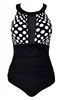 One Piece Swimsuit with Front and Back Mesh Panels  21