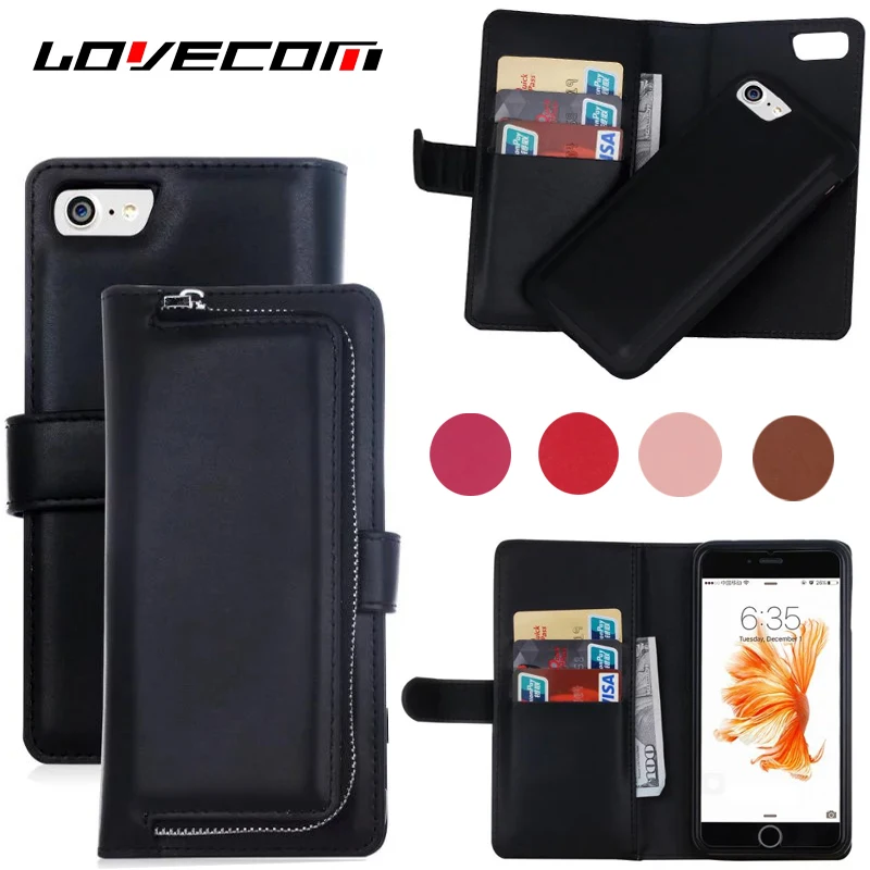 Bussiness Leather PU Wallet detachable Multifunctional Phone Back Cover Case For Samsung S6 S6Edge S7 S7Edge