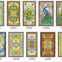 Пользовательский размер оконная пленка без клея скрабы полупрозрачная церковная витражная пленка и двери шкаф мебель Фольга наклейки 90x100 см