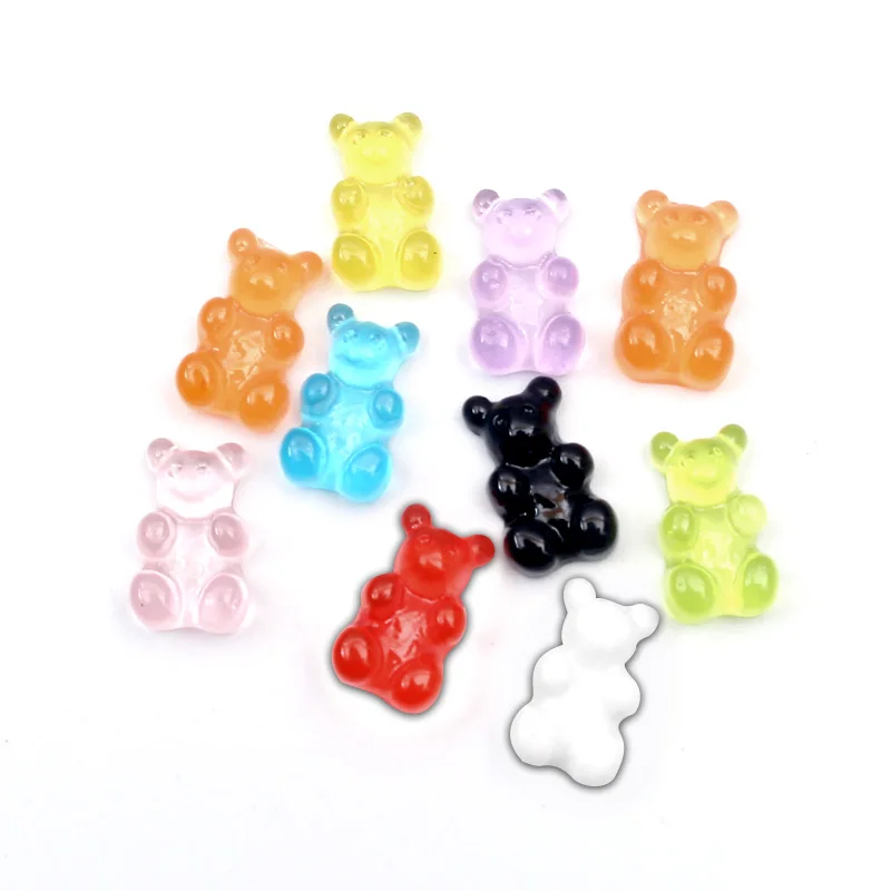 100pcs Mixed Mini Bear Resin Crafts Christmas Decoration Flatback Cabochon Embellishment For Scrapbook DIY Accessoris