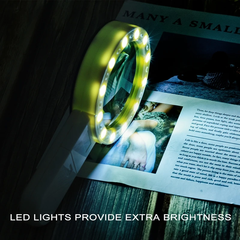 Urijk 1 шт. 30X 12LED подсветка с высоким увеличением увеличительное стекло с двойными линзами Улучшенная лупа лампа увеличительное стекло