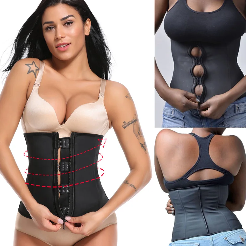

Women Corset Body Shaper Latex Waist Trainer Zipper Underbust Slim Tummy Waist Cincher Slimming Briefs Shaper Belt Shapewear
