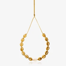 Puka, натуральная оболочка, Золотая раковина Каури, ожерелье для женщин, лучший друг, каури, ожерелье из ракушек, bijoux collier femme, богемные ювелирные изделия