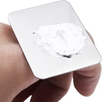 

1pc Make up Cream Foundation Mixing Palette Salon Manicure Finger Ring Color Palette Cosmetic Make up Tool Stainless Steel Plate