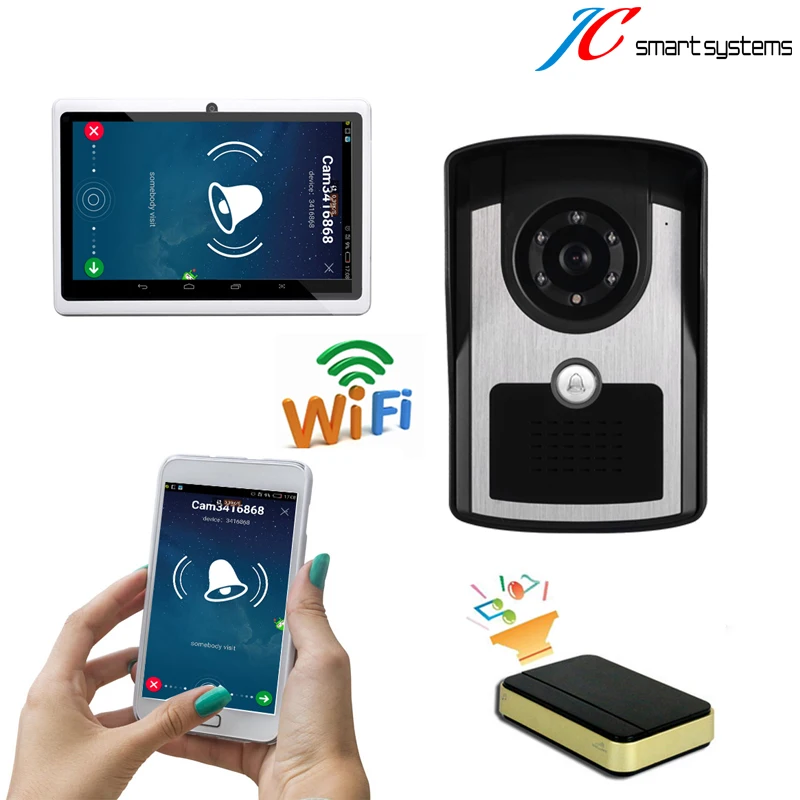 Portable wifi video intercom video door phone door camera wireless interfone 7" Android Tablet PC include low price