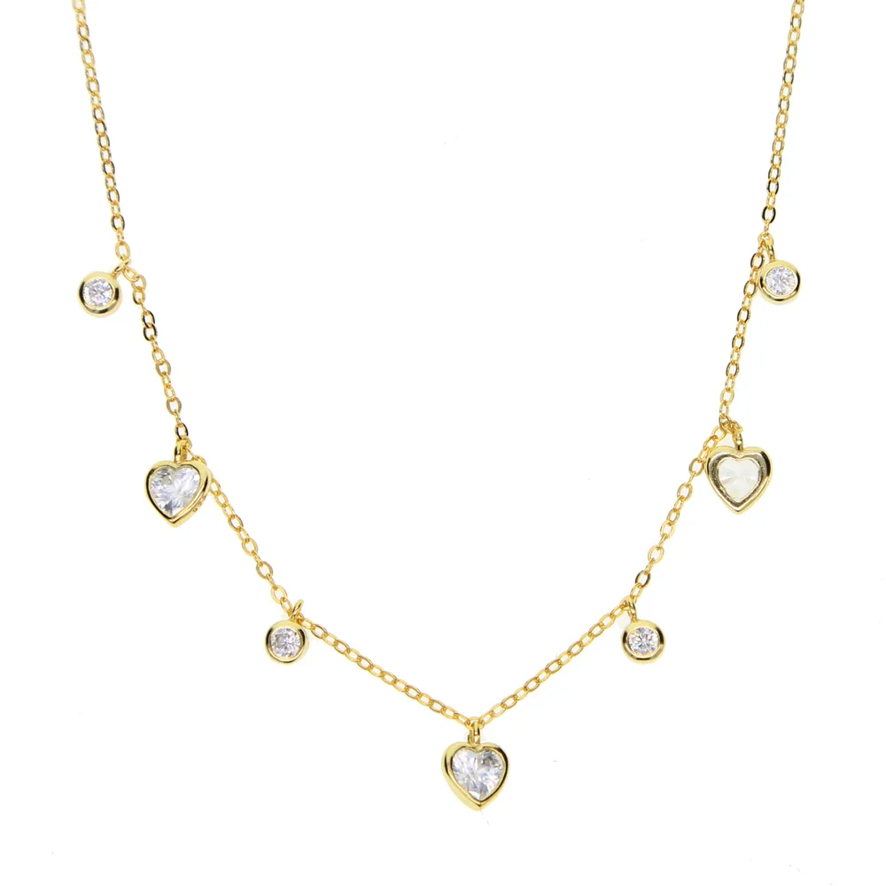Женское колье с подвеской в виде сердца фианитом|drop necklace|necklace anecklace best |