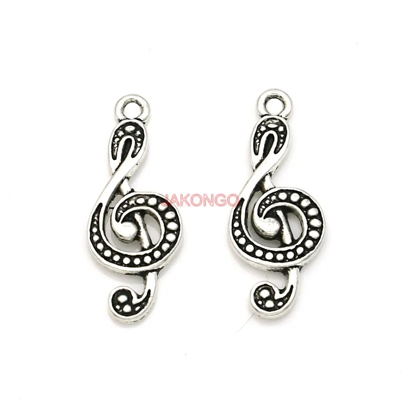 20pcs Antique Silver Plated Music Note Charms Pendants for Necklace