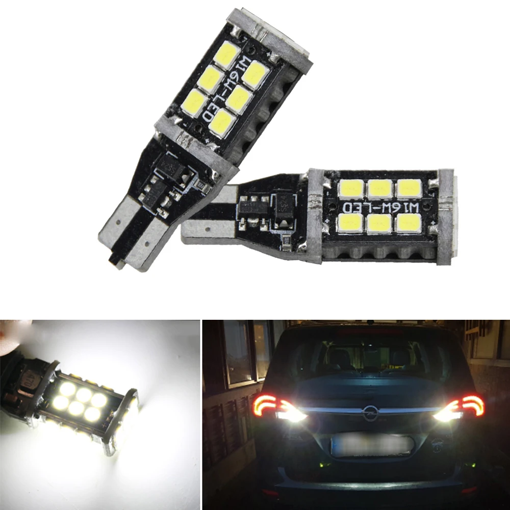 

2X T15 W16W 3030 LED Canbus No Error Car Backup Reverse Lights Bulb Xenon White For Opel Combo Box Meriva B Mokka Zafira Tourer