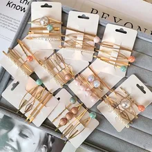 4 шт./компл. корейские модные металлические заколки для волос Imitiation жемчуг красочные бусины заколки для волос Прическа Дизайн аксессуары инструмент для укладки волос