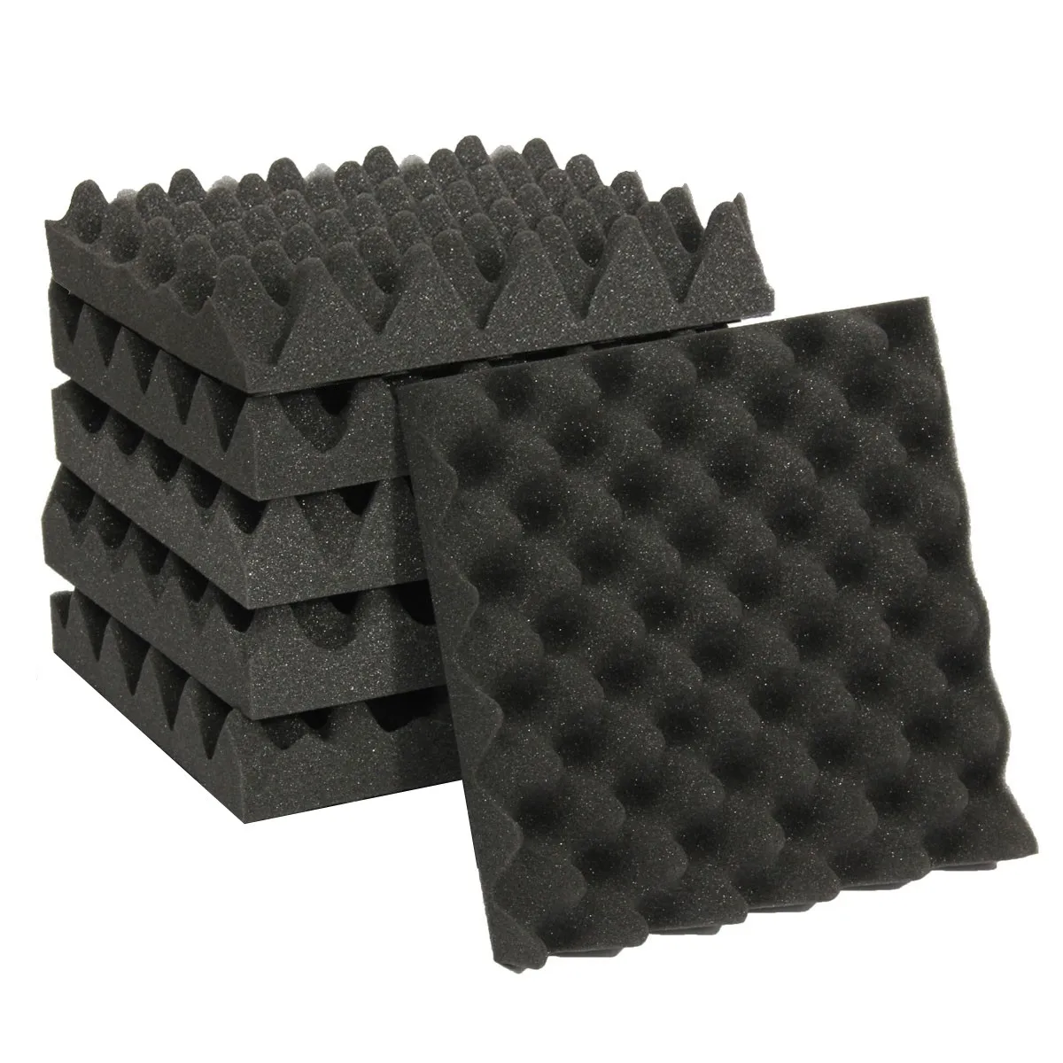

6Pcs 25X25X5CM Studio Acoustic Wedge Studio Foam Sound Noise Insulation Sponge Absorption Treatment Panel Tile