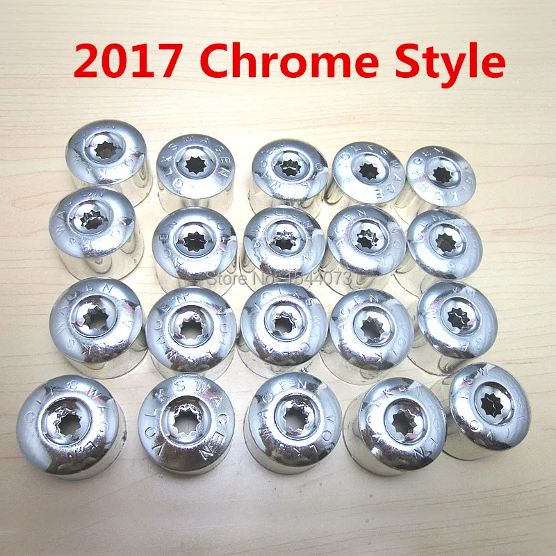 2017 New Style 20pcs Chrome Wheel Lug Nut Cover Bolt Caps For VW Jetta