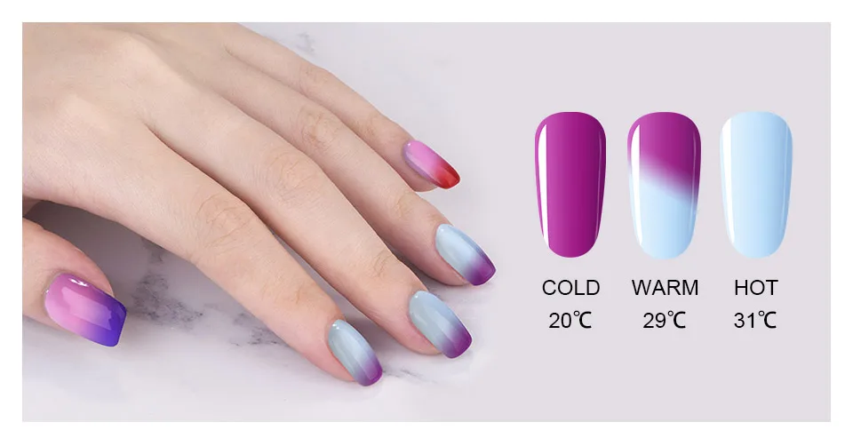 Modelones, 10 мл, термо-гель для ногтей, меняющий цвет, УФ светодиодный Гель-лак для ногтей, отмачиваемый УФ-гель для ногтей, лак-хамелеон