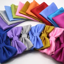 Роскошные из 2 предметов для мужчин однотонные платок бант-галстук комплект Регулируемый платок с бантом комплекты Свадебная вечеринка в клетку Hanky много