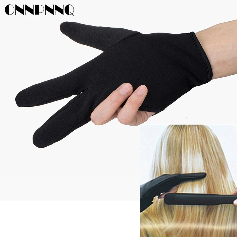 Парикмахерские перчатки с тремя пальцами, анти-горячие перчатки для плоского железа, термостойкие выпрямляющие волосы, перчатки для керлинга, стильные бытовые перчатки