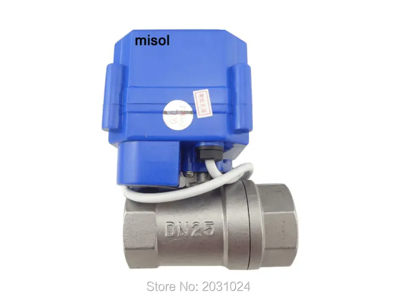 

10 PCS of Motorized ball valve DN25 (G1", BSP, reduce port), with manual switch, 2 way, electrical valve, Stainless steel