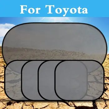 

5Pcs/set Black Car Sun Shade Visor Shield Cover Mesh Screen For Toyota Hilux Surf iQ Ist Kluger Land Cruiser Prado