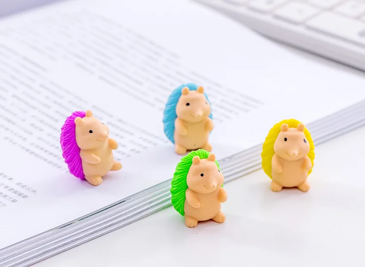 1pcs Cute Hedgehog Pencil Rubber Erasers Soft Durable for Kids Student Gift Stationery School Supplies