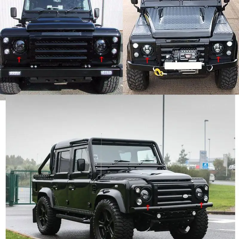 Круглая светодиодная фара Partol 7 дюймов H4 H13 12 В 24 80 Вт PAR56 для Jeep Wrangler Land Rover Angel Eye