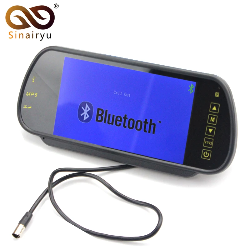 

800*480 7 Inch TFT Screen Car MP4 MP5 Mirror Monitor Auto Bluetooth Reverse Rearview Monitor Support SD Card USB FM Transimitter