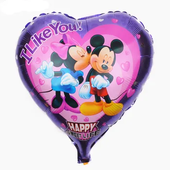 

KUWANLE 50pcs/lot 45*45cm Cartoon Mickey Minnie Foil Helium Balloons Party Supplies Birthday Wedding Party Decoration Globos