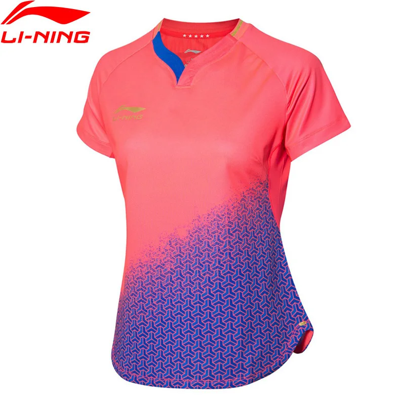 

Li-Ning Women Table Tennis Competition Suit for National Team T-Shirt AT DRY Breathable LiNing Sports Tee AAYP072 CAMJ19
