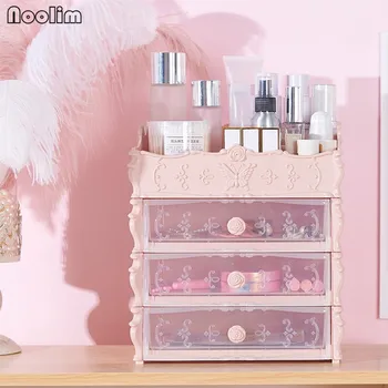 

Large Desktop Drawer Type Cosmetic Case European Jewelry Nail Storage Box Plastic Makeup Organizer Office Sundry Container
