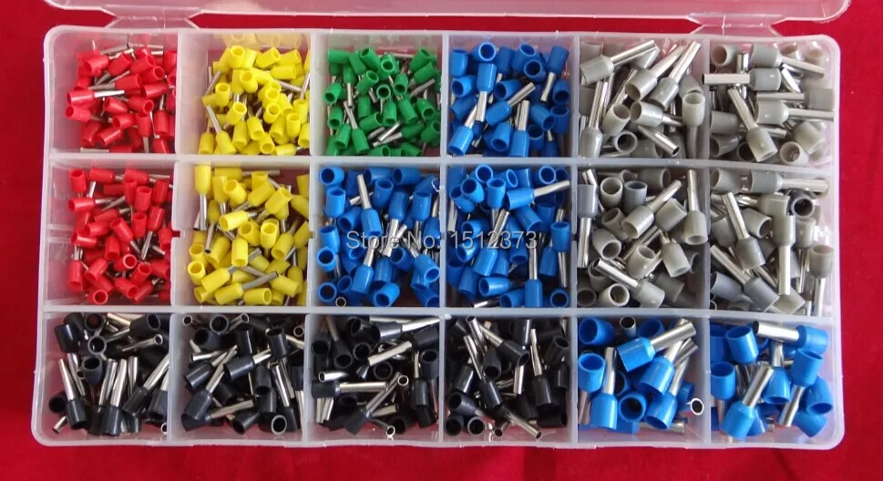 

850PCS/ cord end terminal wire ferrules cable ends cord terminal fsix color five size mixed
